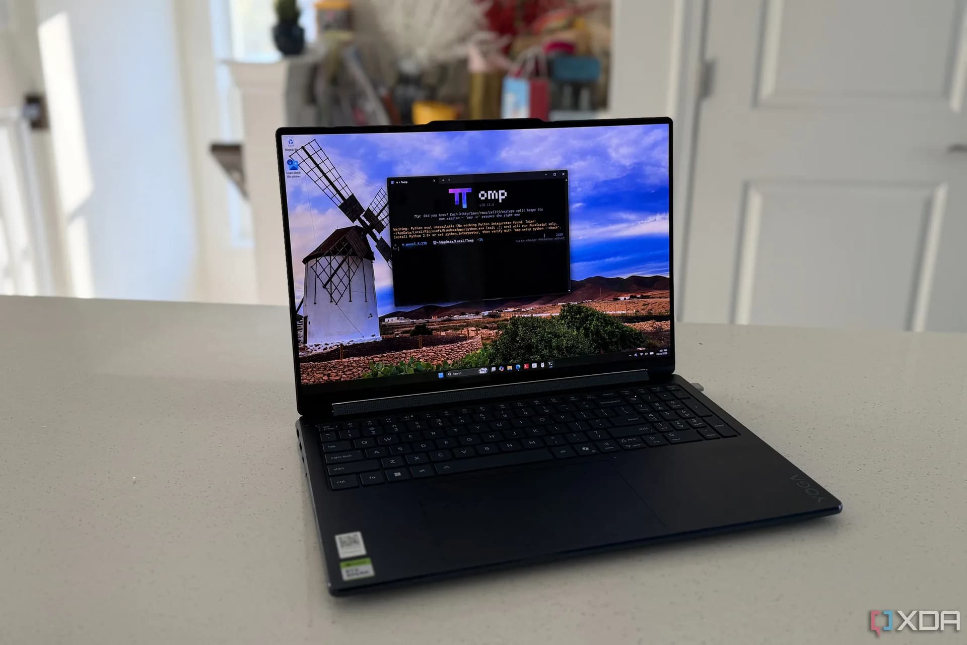An Nvidia RTX Spark laptop shown running a local AI model interface on its screen