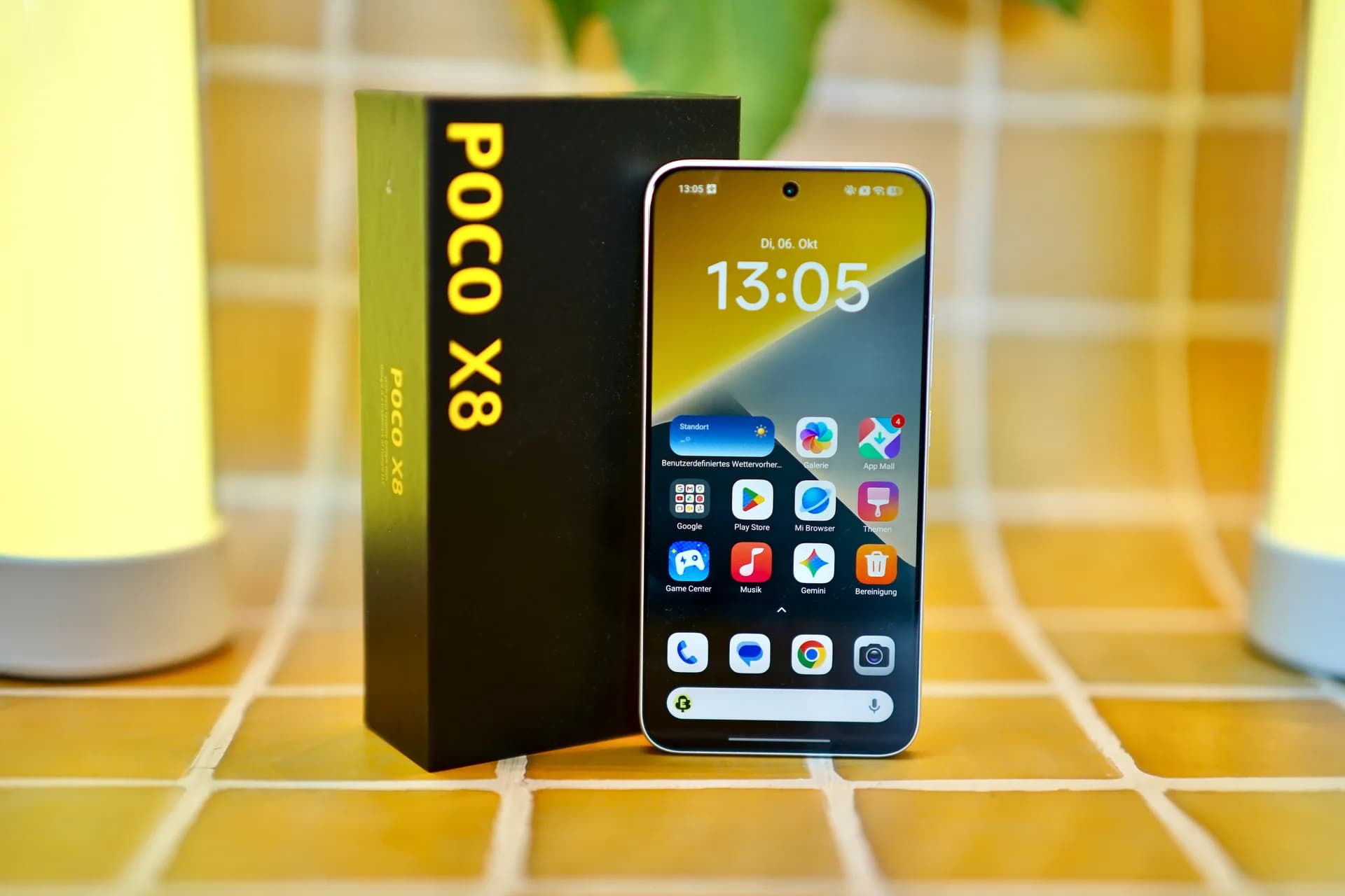 Xiaomi Poco X8 front and rear view on white background