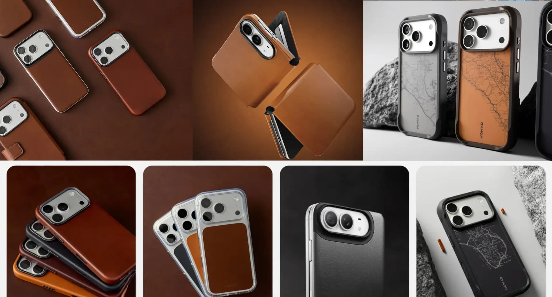 Nomad leather protective case mounted on an iPhone