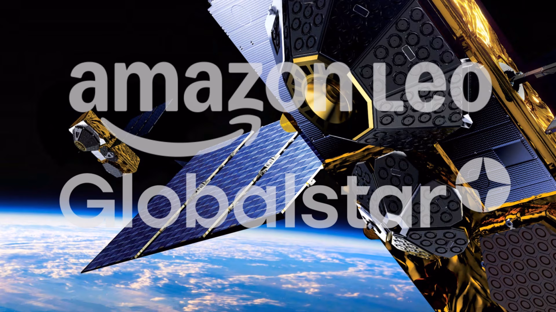 Amazon Leo satellite constellation rendering with Globalstar spectrum overlay