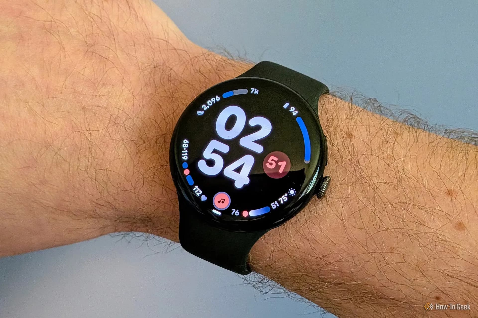 Google Pixel Watch 3 on wrist, showing a notification reading 'Safety Signal disabled'