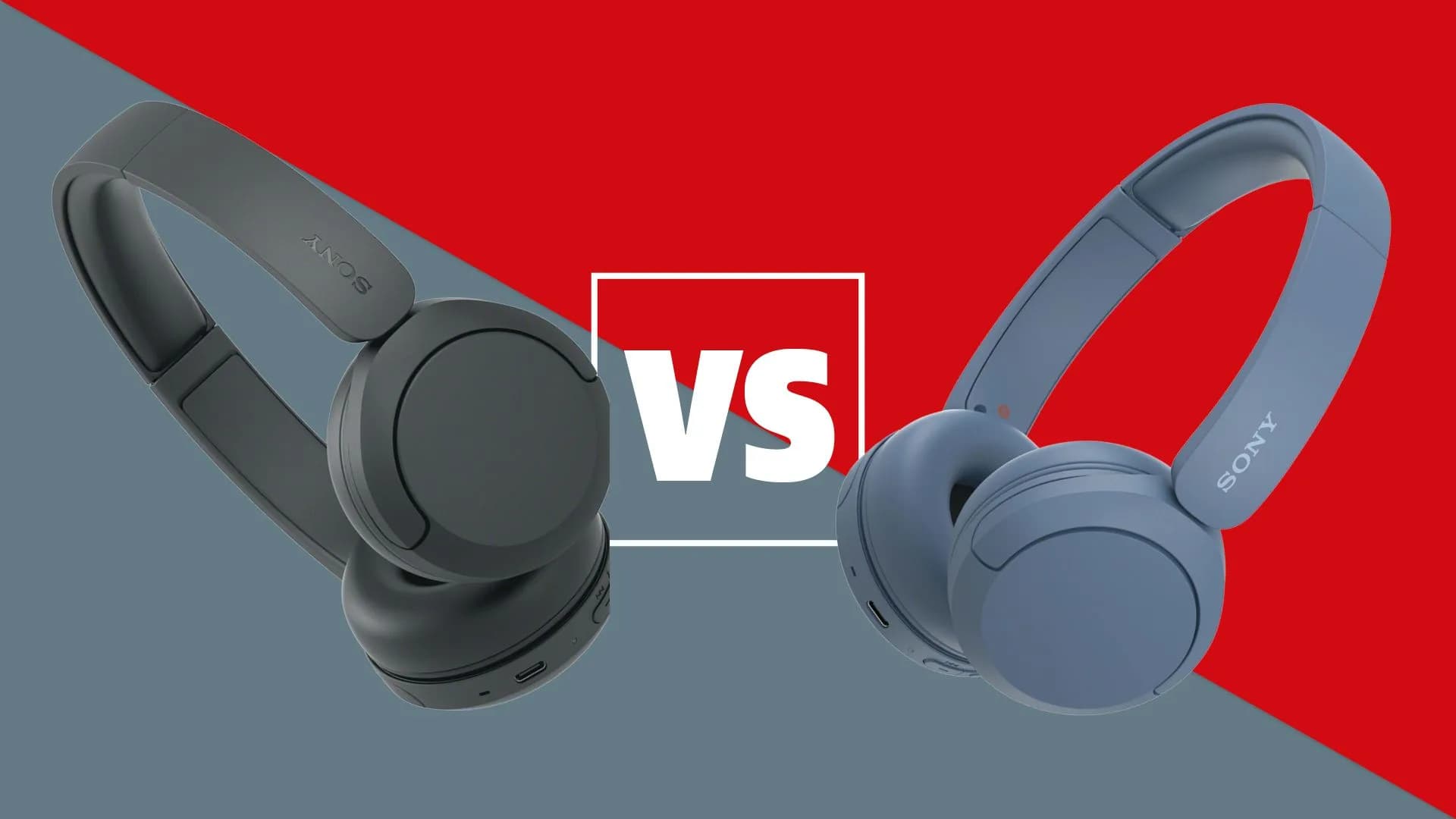 Sony WH-CH530 and WH-CH520 side by side, both in black
