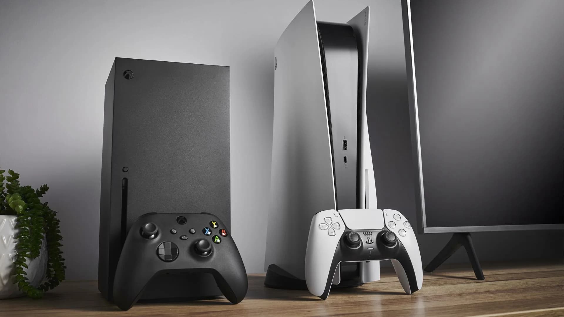 Xbox Series X and Series S side by side on a black background, both with price tags visible: $799.99 and $599.99